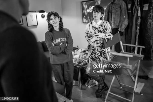 Episode 1326 -- Pictured: Sara Quin and Tegan Quin of Tegan and Sara backstage on September 7, 2022 --