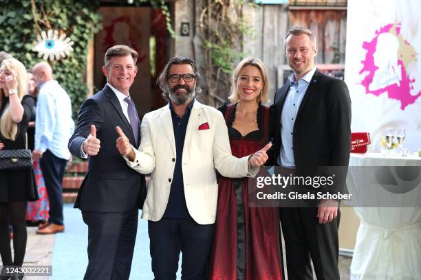 Consul general of USA, Timothy Liston, Artist and painter Mauro Bergonzoli, Prinzess Franziska Fugger von Babenhausen, Alex Eder during the "In the...