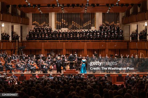 March 31, 2022 - Michael Tilson Thomas conducts the National Symphony Orchestra and the Choral Arts Society of Washingtons performance of Mahlers...