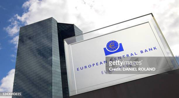 The headquarters of the European Central Bank is pictured prior to the news conference of the bank's governing council following their meeting in...