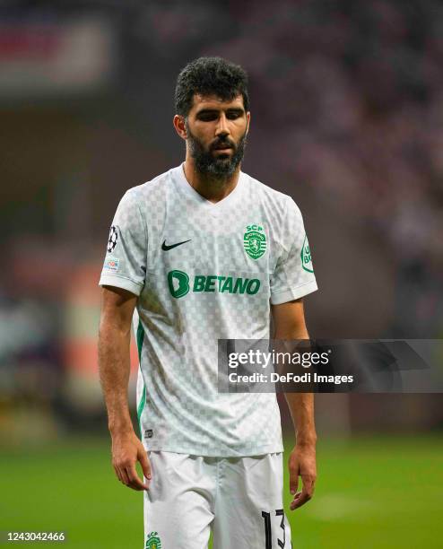 Luis Neto of Sporting CP looks on during the UEFA Champions League group D match between Eintracht Frankfurt and Sporting CP at Deutsche Bank Park on...