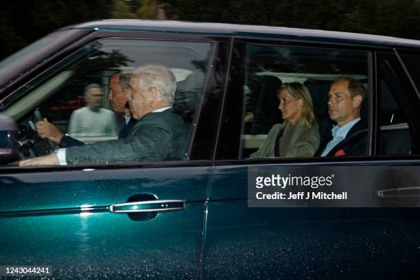 Prince William, Duke of Cambridge, Prince Andrew, Duke of York, Sophie, Countess of Wessex and Edward, Earl of Wessex arrive to see Queen Elizabeth...