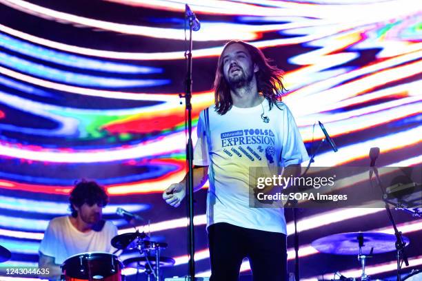 Australian multi-instrumentalist, Kevin Parker with his Psychedelic music project, Tame Impala performs live during a concert at Ippodromo SNAI.