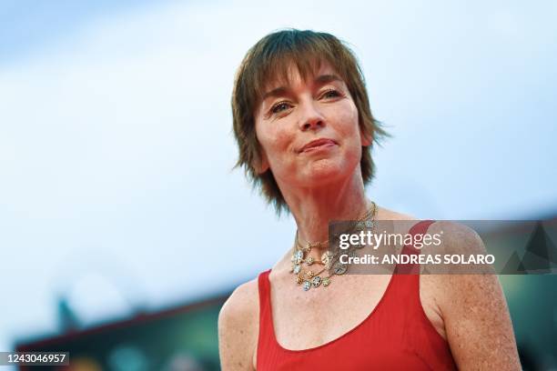 Actress Julianne Nicholson arrives on September 8, 2022 for the screening of the film "Blonde" presented in the Venezia 79 competition as part of the...