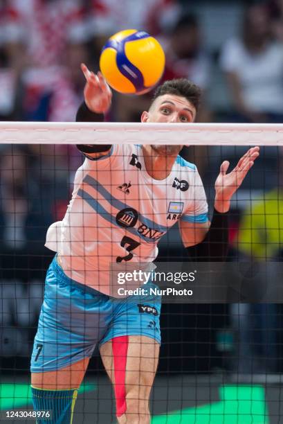 Facundo Conte during the FIVB Volleyball Men's World Championships match between Argentina v Brazil, on September 8 in Gliwice, Poland.