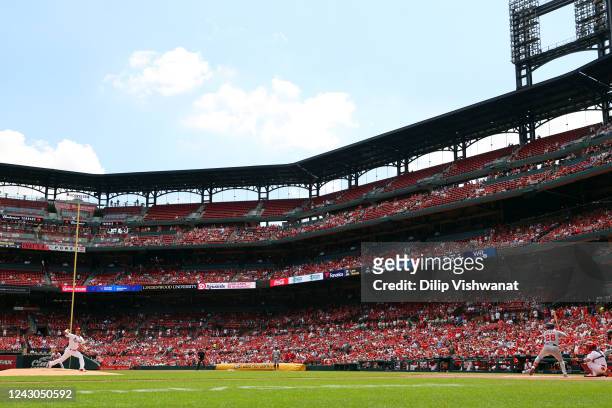 General view of Busch Stadium during the game between the Washington Nationals and the St. Louis Cardinals on Thursday, September 8, 2022 in St....