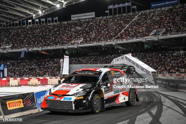 Kalle Rovanpera of Finland and Jonne Halttunen of Finland are competing with their Toyota Gazoo Racing WRT Toyota GR Yaris Rally1 Hybrid during Day...