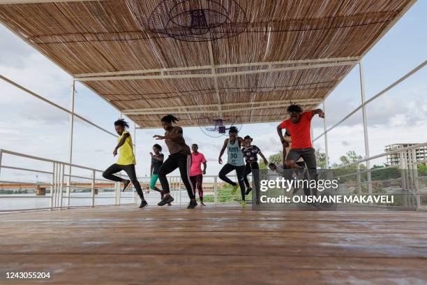 Dancers from the Don Sen Folo Lab, a Malian cultural association for artistic creation, train ahead of the inauguration of Malis first art residency...