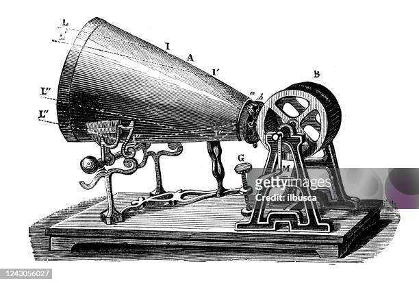 antique illustration: phonograph - record analog audio stock illustrations
