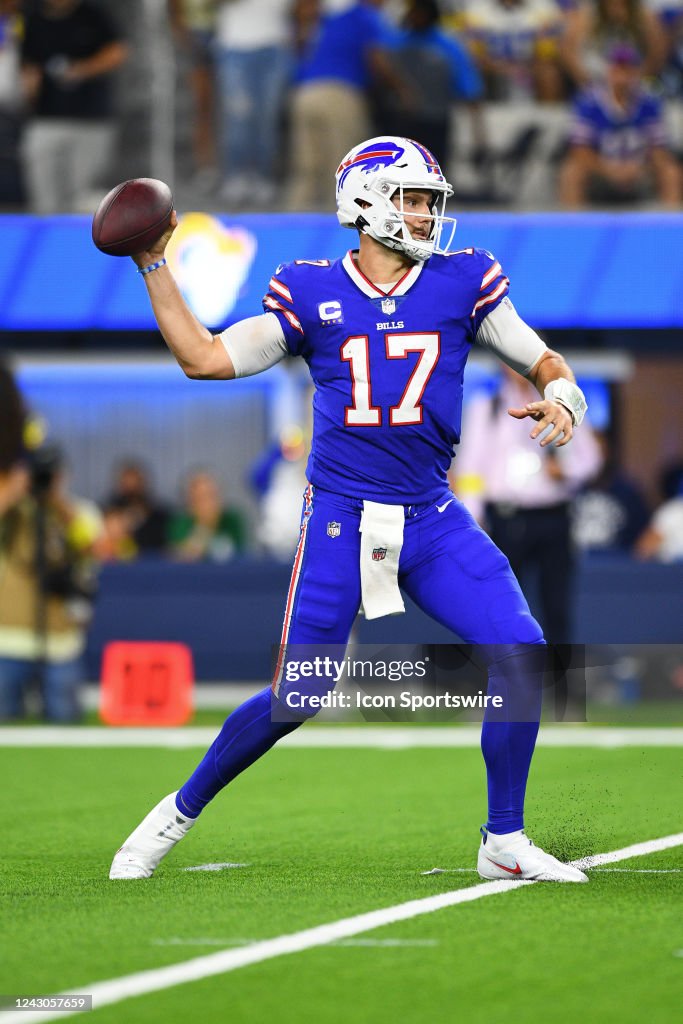 Josh Allen Rams Buffalo Bills quarterback Josh Allen throws a pass during the NFL ...