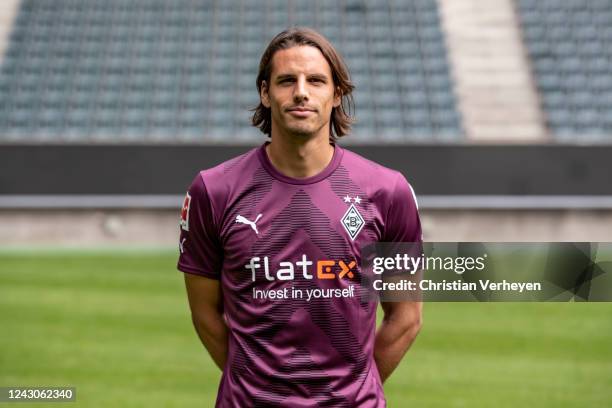 September 08: Yann Sommer of Borussia Moenchengladbach is seen during the Team Presentation of Borussia Moenchengladbach at Borussia-Park on...