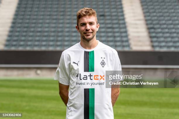 September 08: Christoph Kramer of Borussia Moenchengladbach is seen during the Team Presentation of Borussia Moenchengladbach at Borussia-Park on...