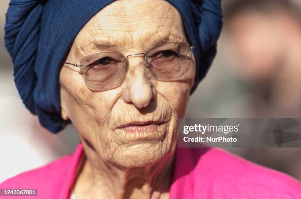 Emma Bonino during a political campaign of +Europa in support of Emma Bonino's candidacy, in Rome, Italy, on September 8, 2022.