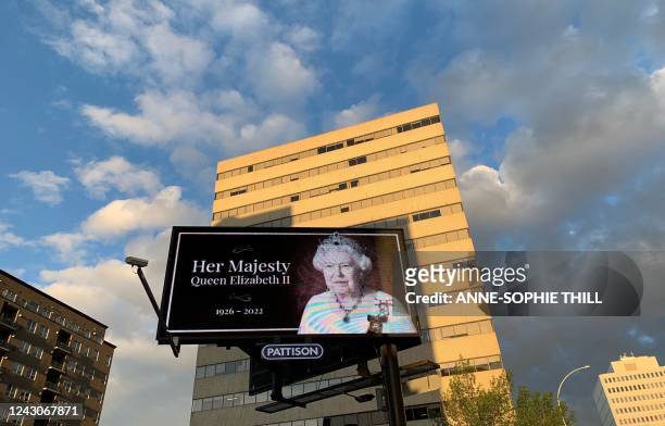 Digital billboard honors Britain's Queen Elizabeth II on September 9 in Regina, Saskatchewan, Canada. - Queen Elizabeth II, the longest-serving...