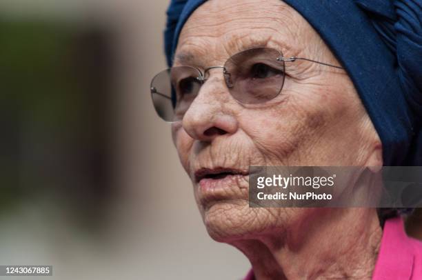 Emma Bonino during a political campaign of +Europa in support of Emma Bonino's candidacy, in Rome, Italy, on September 8, 2022.