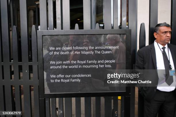 Mourning the death of Queen Elizabeth II aged 96. The National Gallery is closed for the day.