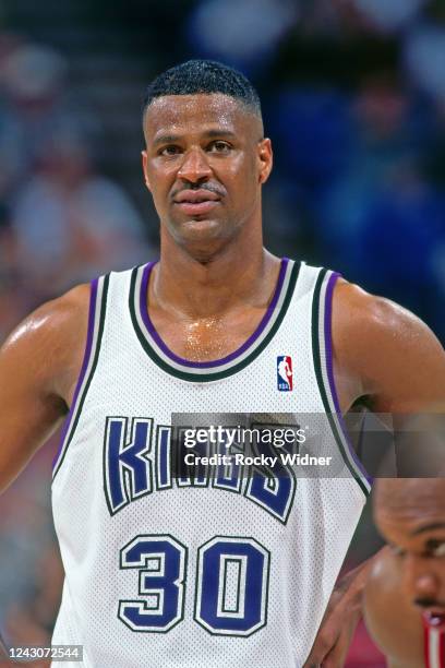 Billy Owens of the Sacramento Kings looks on during a game circa 1996 at the Arco Arena in Sacramento, California. NOTE TO USER: User expressly...