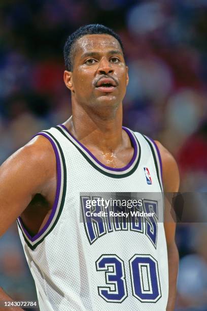 Billy Owens of the Sacramento Kings looks on during a game circa 1996 at the Arco Arena in Sacramento, California. NOTE TO USER: User expressly...