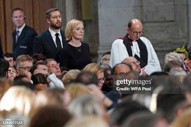 British Prime Minister Liz Truss attends a Service of Prayer and Reflection, following the passing of Britain's Queen Elizabeth, at St Paul's...