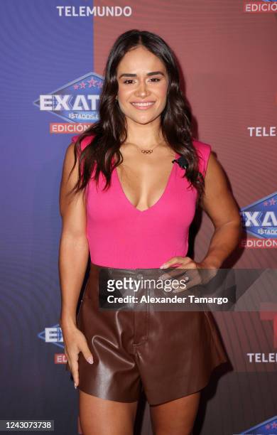 Chelly Cantu is seen during the Telemundo Miami press event to reveal the "Exatlon Estados Unidos" contestants at Top Golf on September 9, 2022 in...