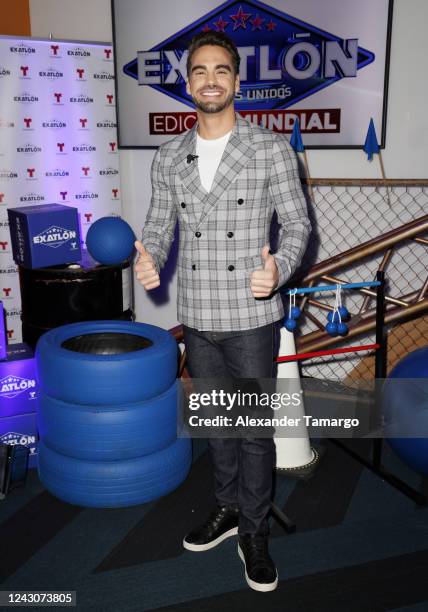 Frederik Oldenburg is seen during the Telemundo Miami press event to reveal the "Exatlon Estados Unidos" contestants at Top Golf on September 9, 2022...