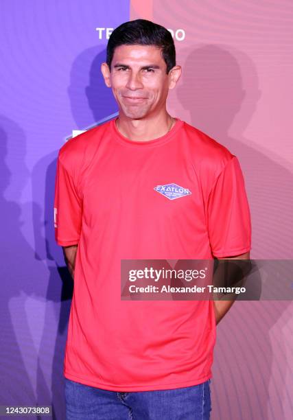 Jonny Magallon is seen during the Telemundo Miami press event to reveal the "Exatlon Estados Unidos" contestants at Top Golf on September 9, 2022 in...