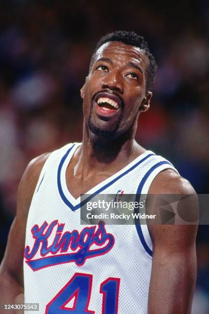 Anthony Frederick of the Sacramento Kings looks on during a game circa 1990 at the Arco Arena in Sacramento, California. NOTE TO USER: User expressly...