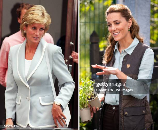Undated composite file photos of Diana, Princess of Wales and the Princess of Wales, as the Prince and Princess of Wales have updated their Twitter...