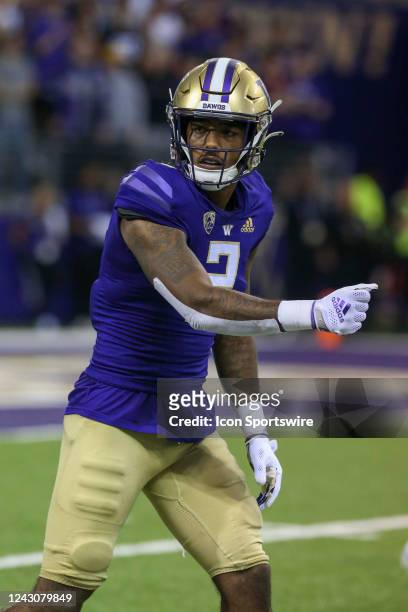Washington JaLynn Polk during a college football game between the Washington Huskies and the Kent State Golden Flashers on September 3, 2022 at Husky...