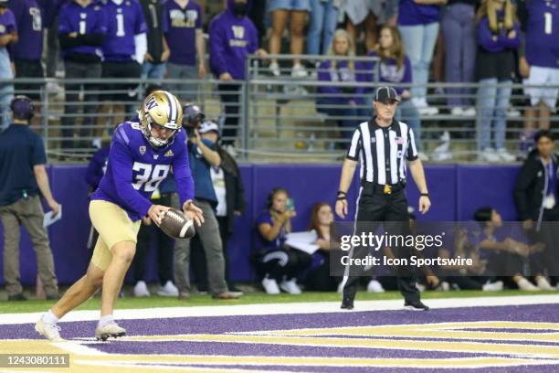 Washington Jack McCallister during a college football game between the Washington Huskies and the Kent State Golden Flashers on September 3, 2022 at...