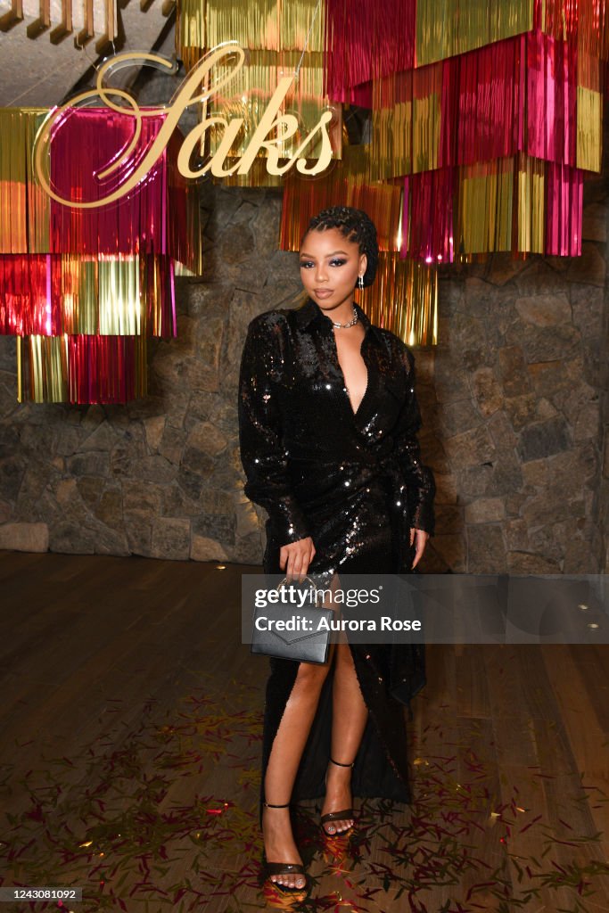Chloe Bailey attends the Saks X Chloe Bailey NYFW Party Fall 2023 on