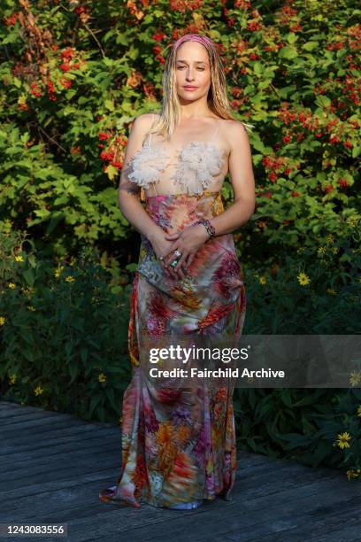 Model Jemima Kirke backstage during the Collina Strada Spring 2023 fashion show at the Naval Cemetery Landscape on September 9th, 2022 in New York...