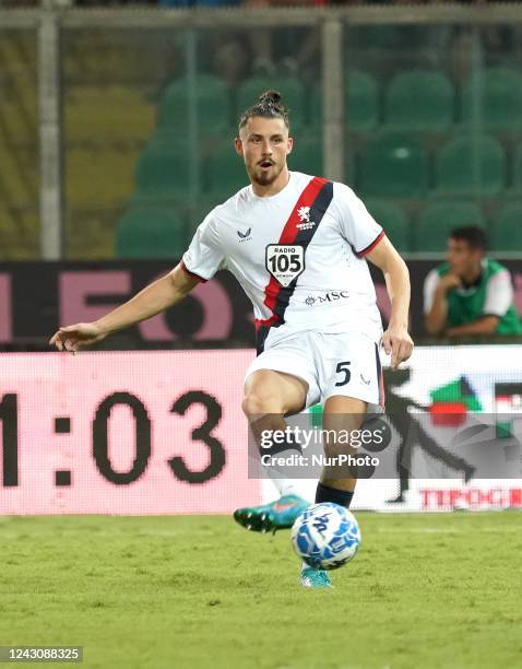 Radu Dragusin of Genoa Cfc during the Serie B match between Palermo Fc and Genoa Cfc on September 9, 2022 stadium &quot;Renzo Barbera&quot; in...