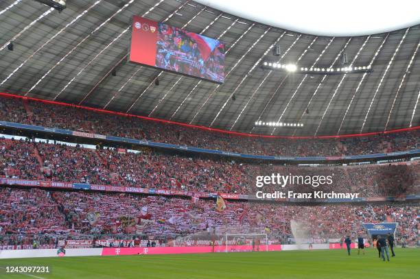 Overview of the stadium before the Bundesliga match between FC Bayern Muenchen and VfB Stuttgart at Allianz Arena on September 10, 2022 in Muenchen,...