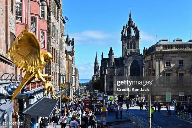 St Giles' Cathedral, where the body of Queen Elizabeth will lie in state before later being taken to London, on September 10, 2022 in Edinburgh,...