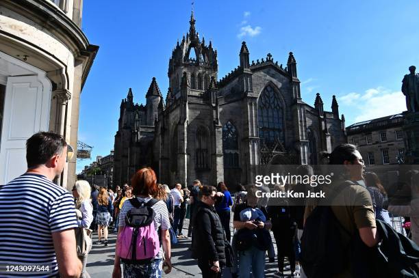 St Giles' Cathedral, where the body of Queen Elizabeth will lie in state before later being taken to London, on September 10, 2022 in Edinburgh,...