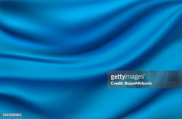 illustrazioni stock, clip art, cartoni animati e icone di tendenza di sfondo in tessuto di materiale di lusso in seta satinata blu. vettore - blu