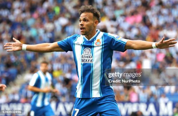 Martin Braithwaite during the match between RCD Espanyol and Sevilla FC, corresponding to the week 5 of the Liga Santander, played at the RCDE...