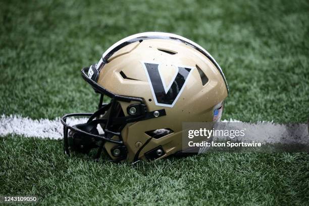 General view of a Vanderbilt Commodores helmet during the game between the Wake Forest Demon Deacons and the Vanderbilt Commodores on September 10,...