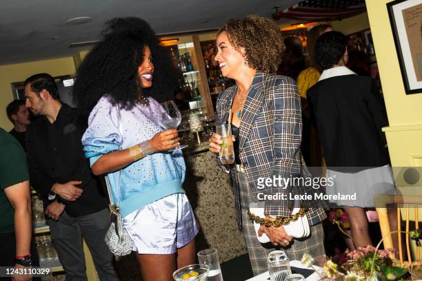 MoAnA Luu and Lauren Harwell Godfrey attend the Nordstrom NYFW Dinner hosted by Shalom Harlow, Tonne Goodman and Rickie De Sole at American Bar on...