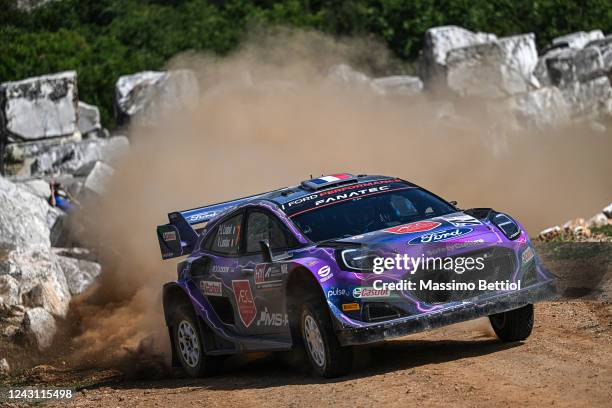 Pierre-Louis Loubet of France and Vincent Landais of France are competing with their M-Sport Ford WRT Ford Puma Rally1 Hybrid during Day Three of the...
