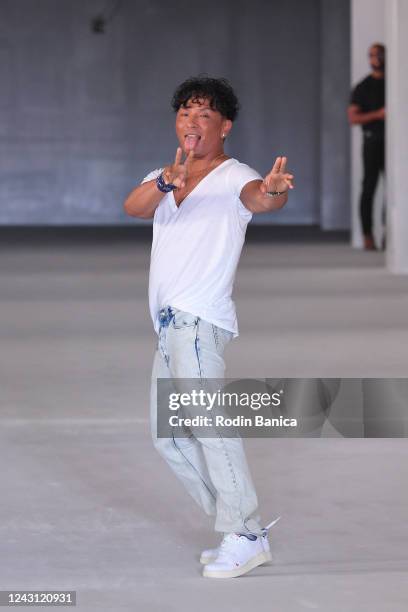 Designer Prabal Gurung walks the runway at the Prabal Gurung fashion show at the United Nations Plaza on September 10 in New York, New York.