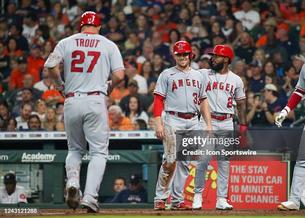 Los Angeles Angels catcher Max Stassi and Los Angeles Angels second ...