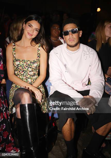 Kendall Jenner and Devin Booker at the Marni Spring 2023 ready to wear runway show front row on September 10, 2022 in Brooklyn, New York.