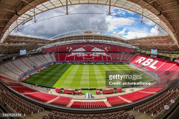 September 2022, Saxony, Leipzig: Soccer: Bundesliga, Matchday 6, RB Leipzig - Borussia Dortmund at the Red Bull Arena. View into the newly seated Red...