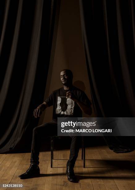 Nathi Matroos , first cellist with the Buskaid String Orchestra poses for a portrait without his instrument at the Linder Auditorium in Johannesburg,...