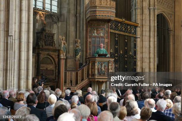 Archbishop of Canterbury, the Most Reverend Justin Welby at a special service at Canterbury Cathedral in Kent following the death of Queen Elizabeth...