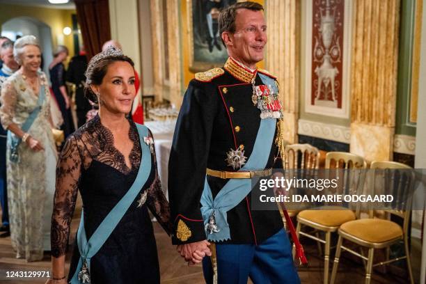 Prince Joachim of Denmark and Princess Marie of Denmark attend the 50th anniversary of Danish Queen Margrethe II's accession to the throne, at the...