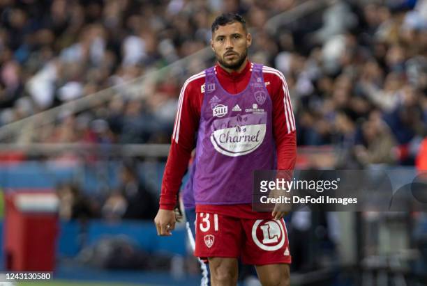 Noah FADIGA of Brest during the French Ligue 1 Uber Eats soccer match between Paris Saint Germain and Brest at Parc des Princes on September 10, 2022...