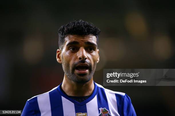 Mehdi Taremi of FC Porto gestures during the Liga Portugal Bwin match between FC Porto and GD Chaves at Estadio do Dragao on September 10, 2022 in...